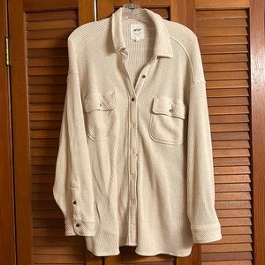 Aerie Oversized Lumber Jane shirt - Cream LG